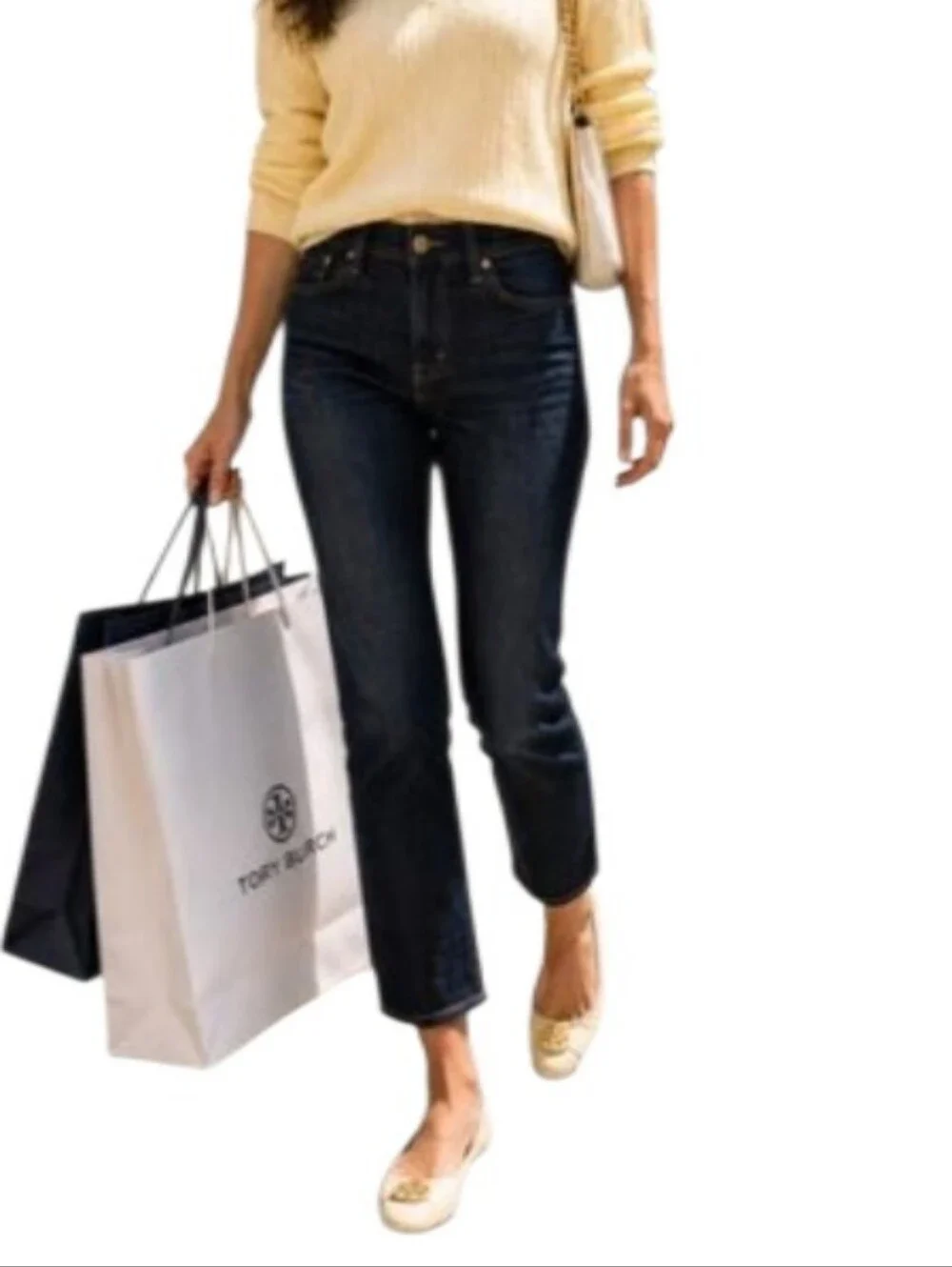 Tory Burch Straight-Leg Mid-Rise Ankle Jeans